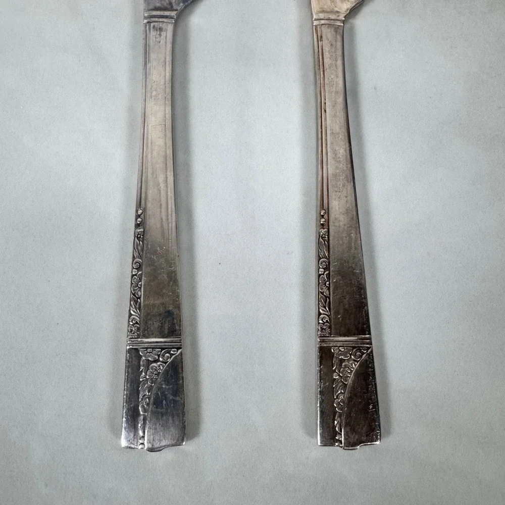 Set of‎ 2 Oneida Nobility Plate Silver Plated Butter Spreader Knife Caprice